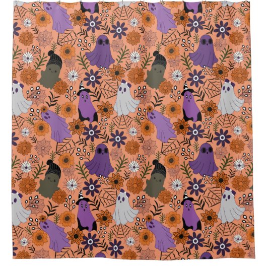 Spooky floral duschvorhang (Vorderseite)