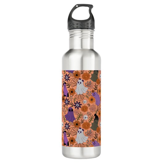 Spooky floral edelstahlflasche (Vorderseite)