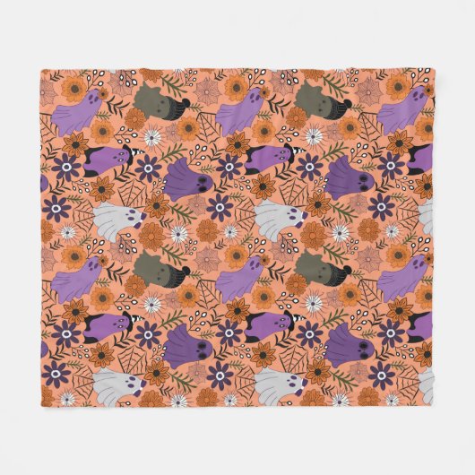 Spooky floral fleecedecke (Vorderseite (Horizontal))