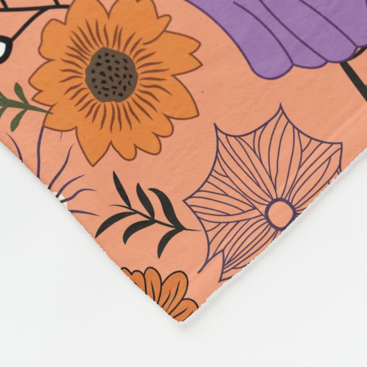 Spooky floral fleecedecke (Ecke)