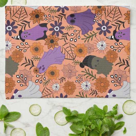 Spooky floral geschirrtuch (Gefaltet)