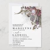 Spooky Floral Halloween Goth Herbsthochzeit Einladung (Vorderseite)