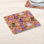 Spooky floral rechteckiger pappuntersetzer (angewinkelt)