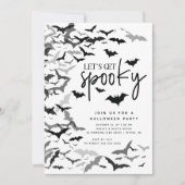Spooky Flying Bat-Halloween-Party Einladung (Vorderseite)