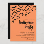 Spooky Flying Bats Halloween-Party Einladung (Vorne/Hinten)