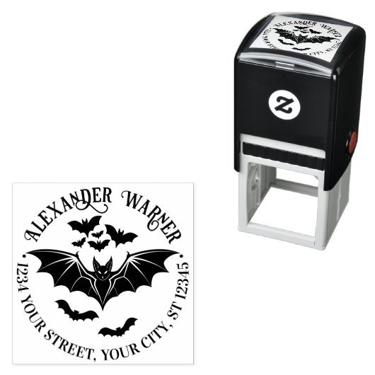 Spooky Flying Bats Name Rücksendeadresse Permastempel (Beispiel)