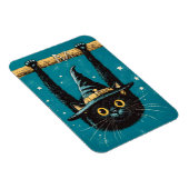 Spooky Flying Black Cat Hexe Magnet (Rechte Seite)
