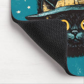 Spooky Flying Black Cat Hexe Mousepad (Ecke)