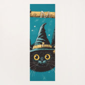 Spooky Flying Black Cat Hexe Yogamatte (Rückseite)