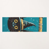 Spooky Flying Black Cat Hexe Yogamatte (Vorderseite (Horizontal))