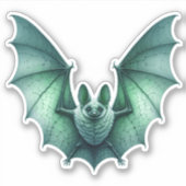 Spooky Flying Green Glows Bat Wings Spread Aufkleber (Vorderseite)