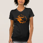 Spooky Flying Hexe Happy Halloween Orange Black T-Shirt (Vorderseite)