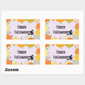 Spooky Flying Hexs Orange Pumpkings Rechteckiger Aufkleber (Blatt)