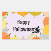 Spooky Flying Hexs Orange Pumpkings Rechteckiger Aufkleber (Vorderseite)