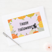 Spooky Flying Hexs Orange Pumpkings Rechteckiger Aufkleber (Umschlag)