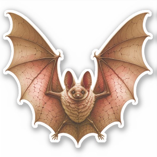 Spooky Flying Orange glühende Bat Wings Spread Aufkleber (Vorderseite)