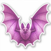 Spooky Flying Pink Glasbling Bat Wings Spread Aufkleber (Vorderseite)