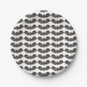 Spooky Flying Spuk House Black Bats Halloween Pappteller (Vorderseite)