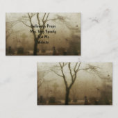 Spooky Fog Graveyard Visitenkarte (Vorne/Hinten)