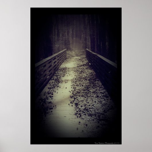 Spooky Foggy Walking Bridge Poster (Vorne)