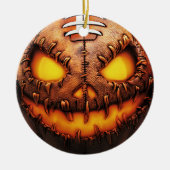 Spooky Football Pumpkin Face Halloween Keramik Ornament (Vorne)