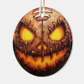 Spooky Football Pumpkin Face Halloween Keramik Ornament (Links)
