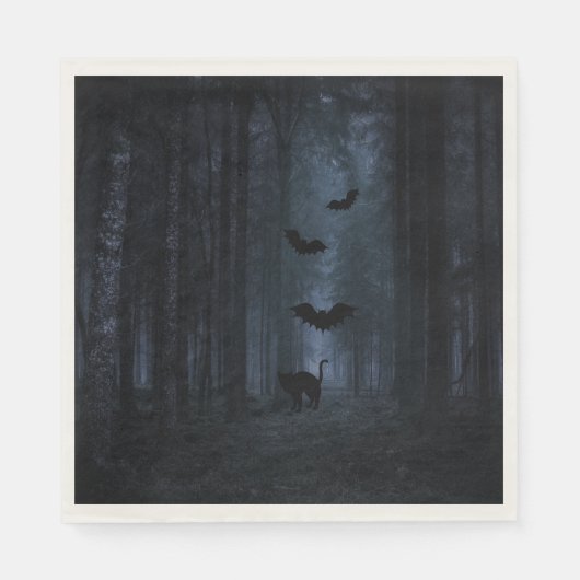 Spooky Forest am nächtlichen Halloween Serviette (Vorderseite)