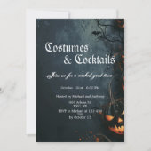 Spooky Forest and Pumpkins Halloween Einladung (Vorderseite)