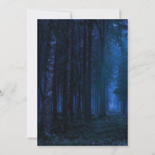 Spooky Forest at Night Halloween-Party Einladung (Rückseite)