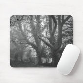 Spooky Forest Black and White Fotografy Mousepad (Mit Mouse)
