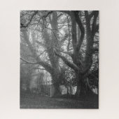 Spooky Forest Black and White Fotografy Puzzle (Vertikal)