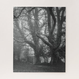 Spooky Forest Black and White Fotografy Puzzle