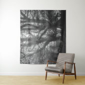 Spooky Forest Black and White Fotografy Wandteppich (Beispiel)