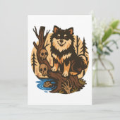 Spooky Forest Dog with Skulls Horror Art Einladung (Stehend Vorderseite)