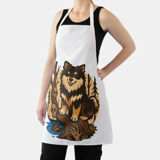 Spooky Forest Dog with Skulls Horror Art Schürze (InSitu)