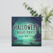 Spooky Forest Halloween Einladung (Stehend Vorderseite)