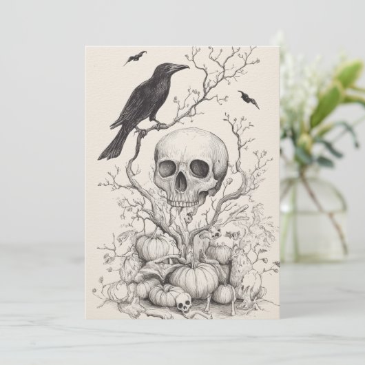 Spooky Forest Halloween Einladung (Stehend Vorderseite)