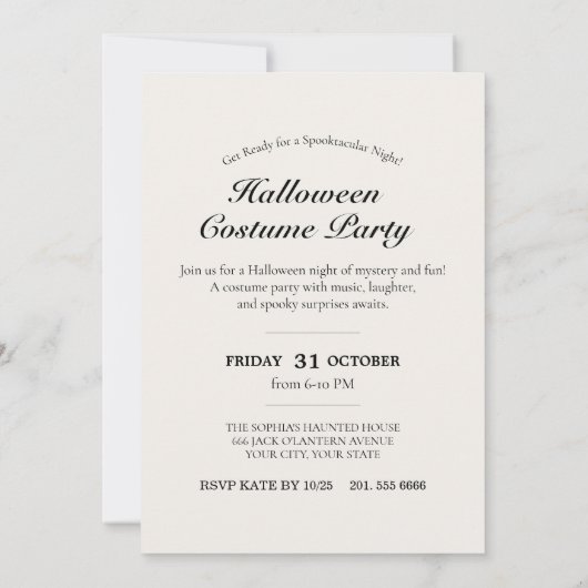 Spooky Forest Halloween Einladung (Rückseite)