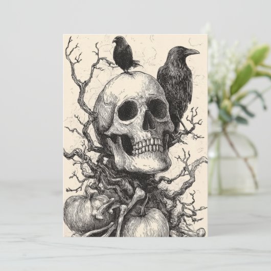 Spooky Forest Halloween Einladung (Stehend Vorderseite)