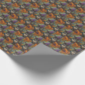 Spooky Französisch Bulldog Halloween Hexe und Kürb Geschenkpapier (Ecke)
