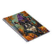 Spooky Französisch Bulldog Halloween Hexe und Kürb Notizblock (Rechte Seite)