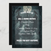 Spooky Friedhof Graveyard Halloween-Party Einladung (Vorne/Hinten)