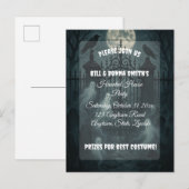 Spooky Friedhof Graveyard Halloween-Party Einladungspostkarte (Vorne/Hinten)