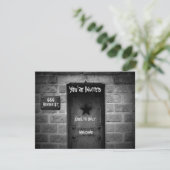 Spooky Friedhof verschlüsselt Halloween-Einladunge Einladung (Stehend Vorderseite)