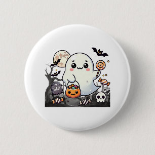 Spooky Friends Niedliche Halloween Ghost Pumpkin M Button