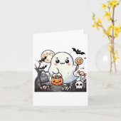 Spooky Friends Niedliche Halloween Ghost Pumpkin M Karte (Gelbe Blume)