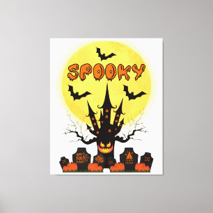 Spooky Fright Night Halloween Leinwand Kunst
