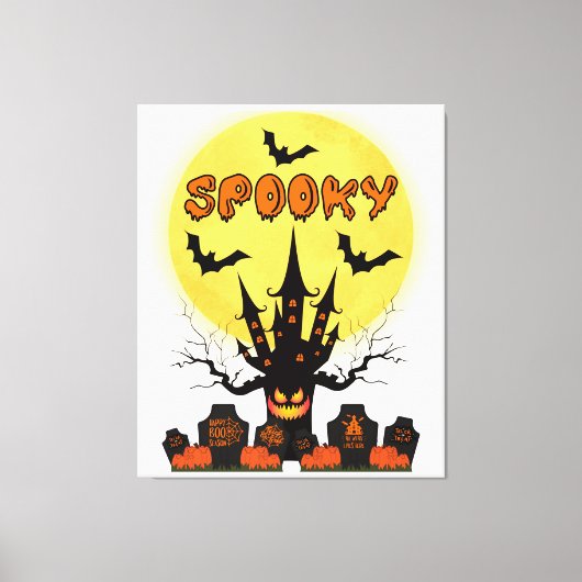 Spooky Fright Night Halloween Leinwand Kunst (Vorderseite)