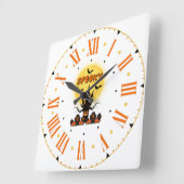 Spooky Fright Night Halloween Square Wall Uhr (Winkel)