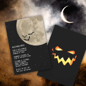 Spooky Full Moon Bats Halloween Party Einladung